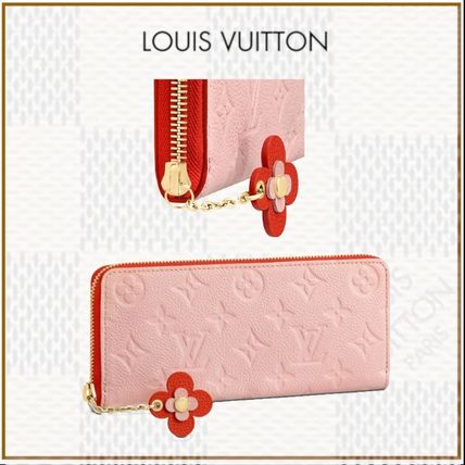 Louis Vuitton CLEMENCE Flower Patterns Monogram Blended Fabrics Bi color Leather 