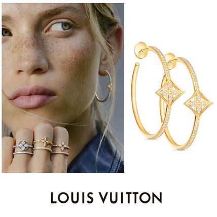 Louis Vuitton MONOGRAM 2020 SS Party Style 18K Gold Office Style Elegant Style Earrings Q96838 
