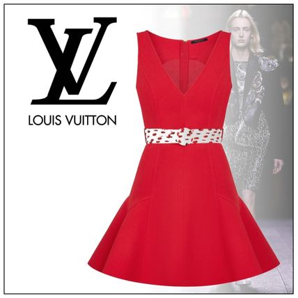 Louis Vuitton 2020 21AW Short Wool Silk Sleeveless Elegant Style Dresses 1A82TU 