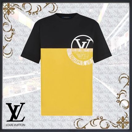 Louis Vuitton 2020 21AW Unisex U Neck Bi color Plain Cotton Medium Short Sleeves 1A83MG 