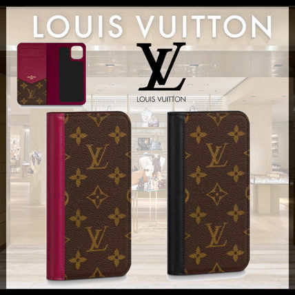 Louis Vuitton 2020 SS Monogram Plain Leather Logo iPhone 11 Smart Phone Cases M69678 M69577 