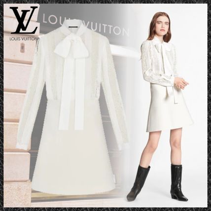 Louis Vuitton 2020 21AW Short Stripes Flower Patterns Casual Style A line Wool Silk 1A83SW 
