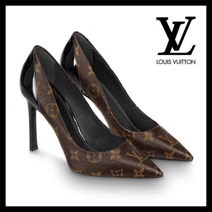 Louis Vuitton MONOGRAM Monogram Leather Pin Heels Party Style Office Style 1A4W3Z 