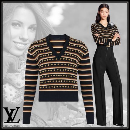 Louis Vuitton 2020 SS V Neck Striped Sweater 1A7T3B 