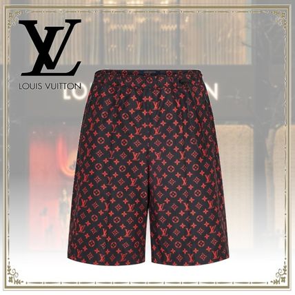 Louis Vuitton 2020 21AW Red Monogram Bermuda Shorts In Technical Cotton 1A83RE 1A83RE 