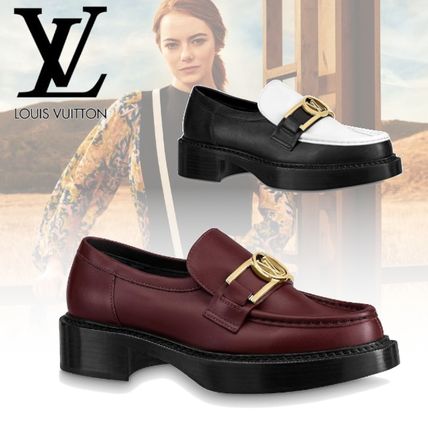 Louis Vuitton 2020 21AW Plain Leather Block Heels Office Style Elegant Style 1A7UIL 