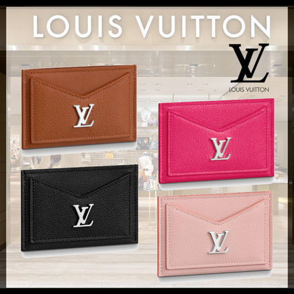 Louis Vuitton LOCKME 2019 20AW Unisex Calfskin Plain Card Holders