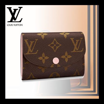 Louis Vuitton MONOGRAM Monogram Calfskin Plain Leather Folding Wallet Small Wallet 