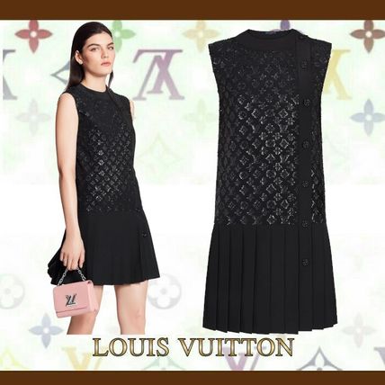 Louis Vuitton 2020 21AW Short Monogram A line Silk Sleeveless Party