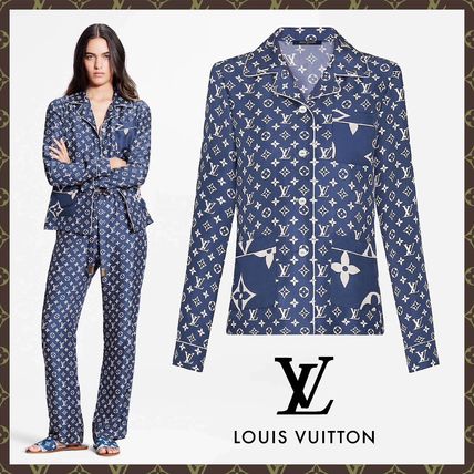 Louis Vuitton Monogram Silk Plain Logo Lounge  Sleepwear 1A7SF6 