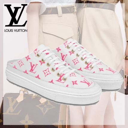 Louis Vuitton 2020 SS Monogram Plain Toe Rubber Sole Lace up Casual Style 