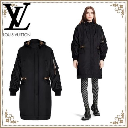 Louis Vuitton Short Monogram Nylon Long Sleeves Plain Oversized Logo 1A81XT 