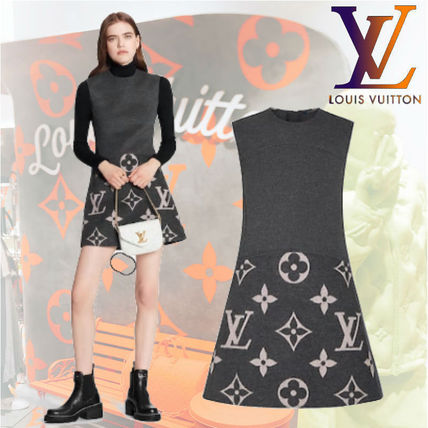 Louis Vuitton 2020 SS Short Monogram Casual Style A line Wool Silk Sleeveless 1A82LC 