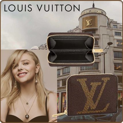 Louis Vuitton Monogram Unisex Leather Long Wallet Logo Coin Cases 