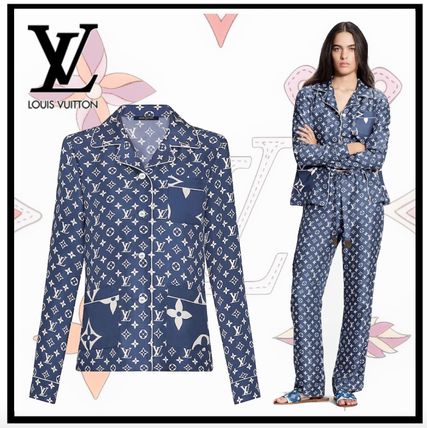 Louis Vuitton 2020 SS Monogram Unisex Silk Street Style Logo Lounge  Sleepwear