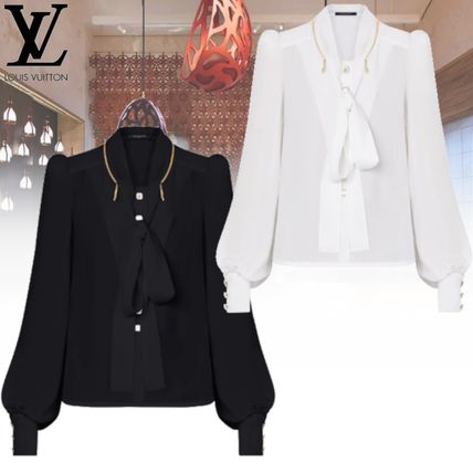 Louis Vuitton 2020 21AW Silk Long Sleeves Elegant Style Logo Shirts  Blouses 1A7U96 1A7SWV 
