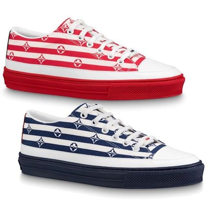 Louis Vuitton 2020 SS Stripes Round Toe Casual Style Elegant Style Logo 