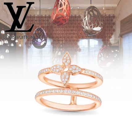 Louis Vuitton 2020 SS Idylle Blossom Two Row Ring Pink Gold And Diamonds Q9N42A 