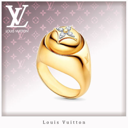 Louis Vuitton 2019 20AW B Blossom Signet Ring Yellow Gold White Gold And Diamonds