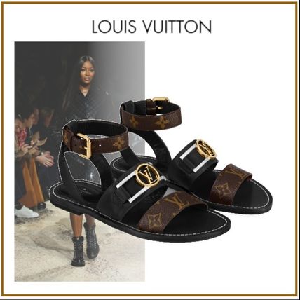 Louis Vuitton 2020 SS Monogram Open Toe Blended Fabrics Bi color Leather 