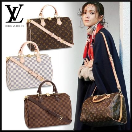 Louis Vuitton SPEEDY Monogram Canvas 2WAY Leather Crossbody Logo Boston  Duffles N41373 N41367 M41112 