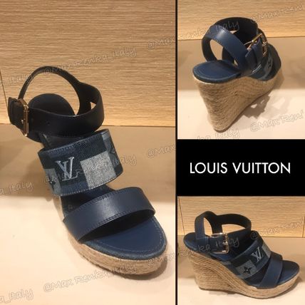 Louis Vuitton 2020 SS Monogram Open Toe Casual Style Leather Elegant Style Logo 