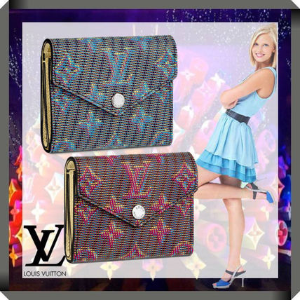 Louis Vuitton 2019 20AW Monogram Leather Folding Wallet Logo Folding Wallets N60282 M68673 