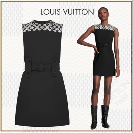 Louis Vuitton 2020 21AW Crew Neck Short Monogram Silk Blended Fabrics Sleeveless 