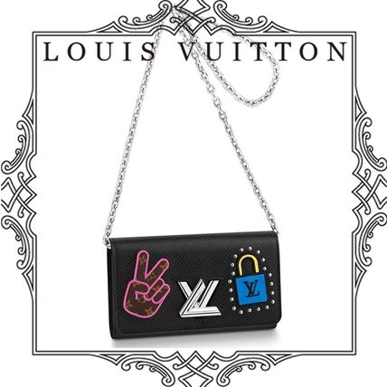 Louis Vuitton TWIST 2019 Cruise Studded Plain Leather Chain Wallet Long Wallets M63320 