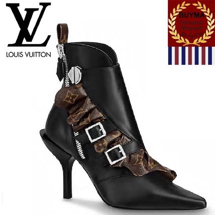 Louis Vuitton 2019 SS Monogram Plain Leather Pin Heels Elegant Style 1A586H 