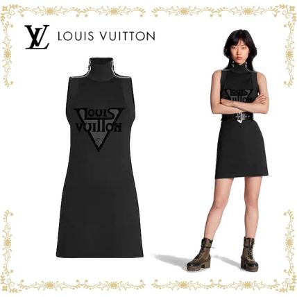 Louis Vuitton 2020 SS Lv Midnight Jersey Dress With Shoulder Zip 1A62XB 