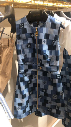 Louis Vuitton MONOGRAM 2020 SS Short Monogram A line Denim Sleeveless Cotton Elegant Style 1A62EZ 