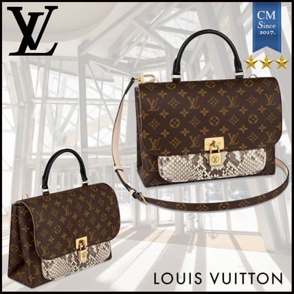 Louis Vuitton MARIGNAN 2020 SS Monogram Canvas 2WAY Leather Python Crossbody Logo Handbags 