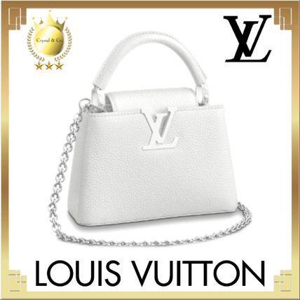 Louis Vuitton CAPUCINES 2020 SS Casual Style Calfskin 2WAY Chain Plain Leather Party Style 