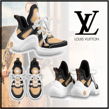 Louis Vuitton Monogram Platform Rubber Sole Casual Style Logo 