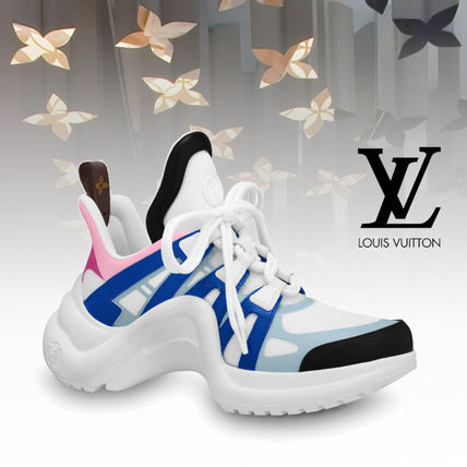 Louis Vuitton Monogram Rubber Sole Leather Logo Low Top Sneakers 1A65SQ 