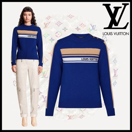 Louis Vuitton 2020 SS Crew Neck Casual Style Cashmere Long Sleeves Logo Cashmere 1A5JZY 