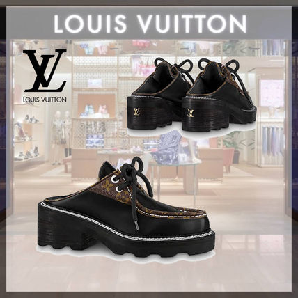 Louis Vuitton MONOGRAM 2020 SS Monogram Platform Plain Toe Rubber Sole Casual Style Leather
