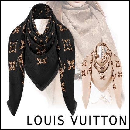 Louis Vuitton MONOGRAM 2019 20AW 2019 20AW MONOGRAM GIANT JUNGLE SHAWL noir beige free shawl M75883 M75882 