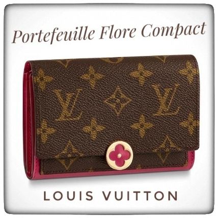 Louis Vuitton MONOGRAM 2020 SS Leather Small Wallet Logo Folding Wallets M64588 