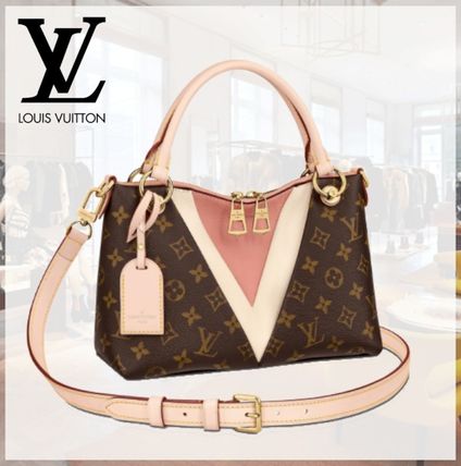 Louis Vuitton Monogram 2WAY Leather Office Style Elegant Style Crossbody 