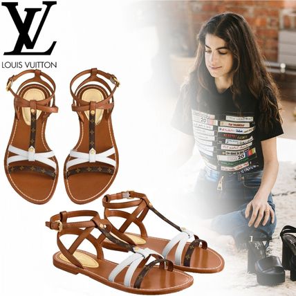 Louis Vuitton MONOGRAM Monogram Casual Style Leather Elegant Style Logo Sandals