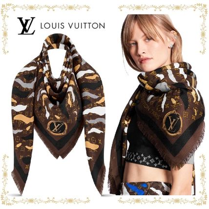 Louis Vuitton MONOGRAM 2020 SS Knit  Fur Scarves M76197 