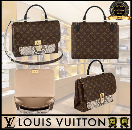 Louis Vuitton MARIGNAN Monogram Casual Style 2WAY Leather Python Elegant Style 