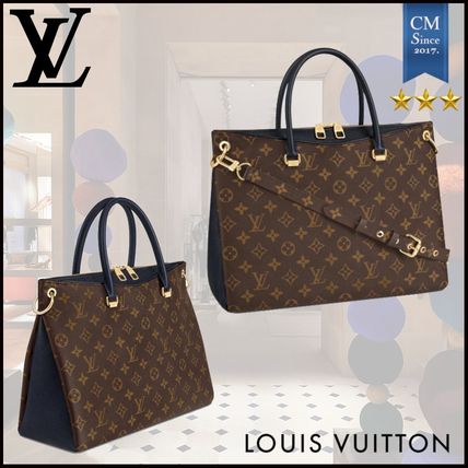 Louis Vuitton PALLAS 2020 SS Monogram Unisex Canvas 2WAY Leather Crossbody Logo Totes 
