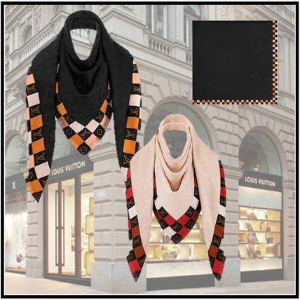 Louis Vuitton 2019 20AW 2019 20AW MONOGRAM CHECK SHAWL noir beige more shawls M68645 M68644 