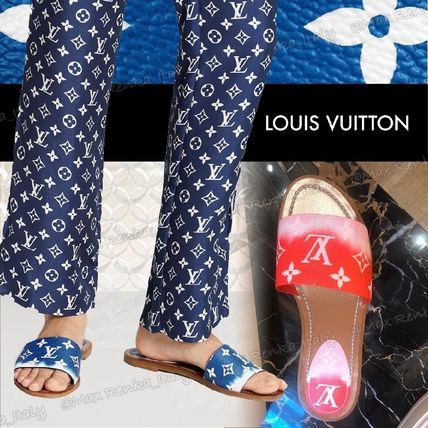 Louis Vuitton 2020 SS Monogram Open Toe Casual Style Tie dye Leather Elegant Style 