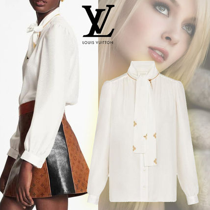 Louis Vuitton MONOGRAM 2020 21AW Monogram Silk Long Sleeves Plain Medium Party Style 