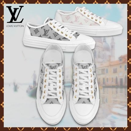 Louis Vuitton Monogram Casual Style Unisex Leather Logo Low Top Sneakers 1A87EU 1A87EE 