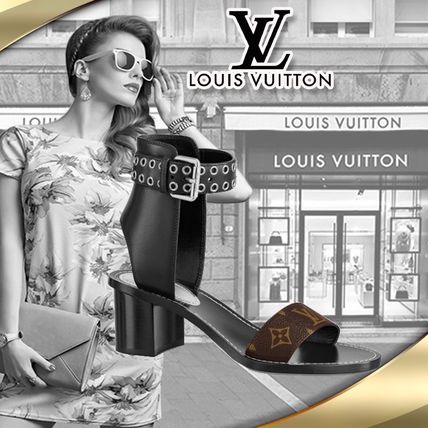 Louis Vuitton MONOGRAM 2020 SS Monogram Casual Style Block Heels Office Style Elegant Style 1A64N8 